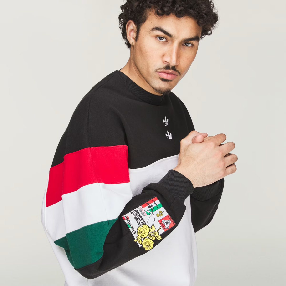 Willy Chavarria Fleece Crewneck Sweatshirt Black/White