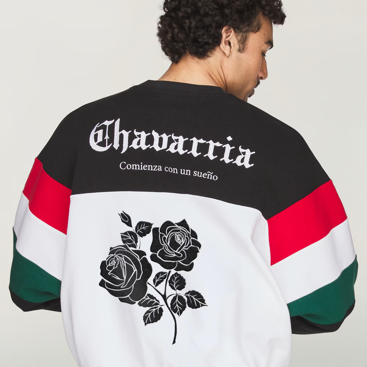 Willy Chavarria Fleece Crewneck Sweatshirt Black/White