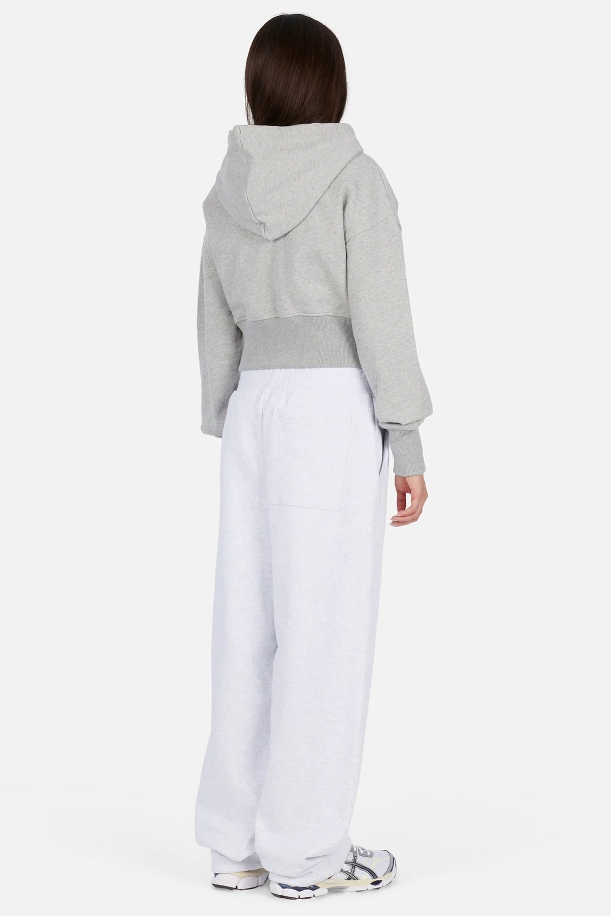Dime W Cropped Zip Hoodie Heather Gray