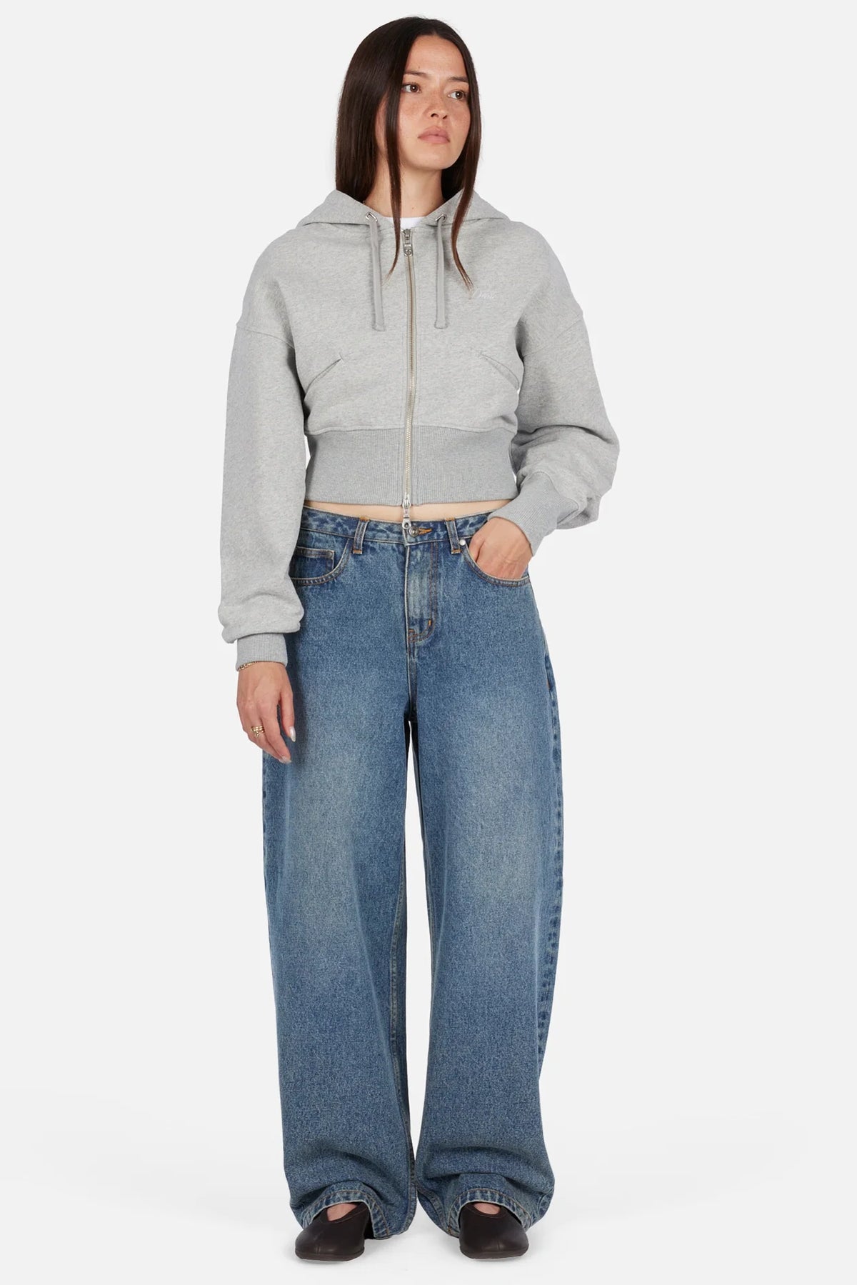 Dime W Baggy Denim Pants Indigo Washed