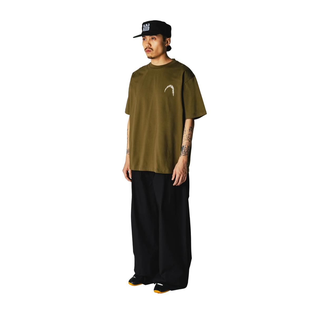 Woodbird Baine Warp Tee Dark Olive 
