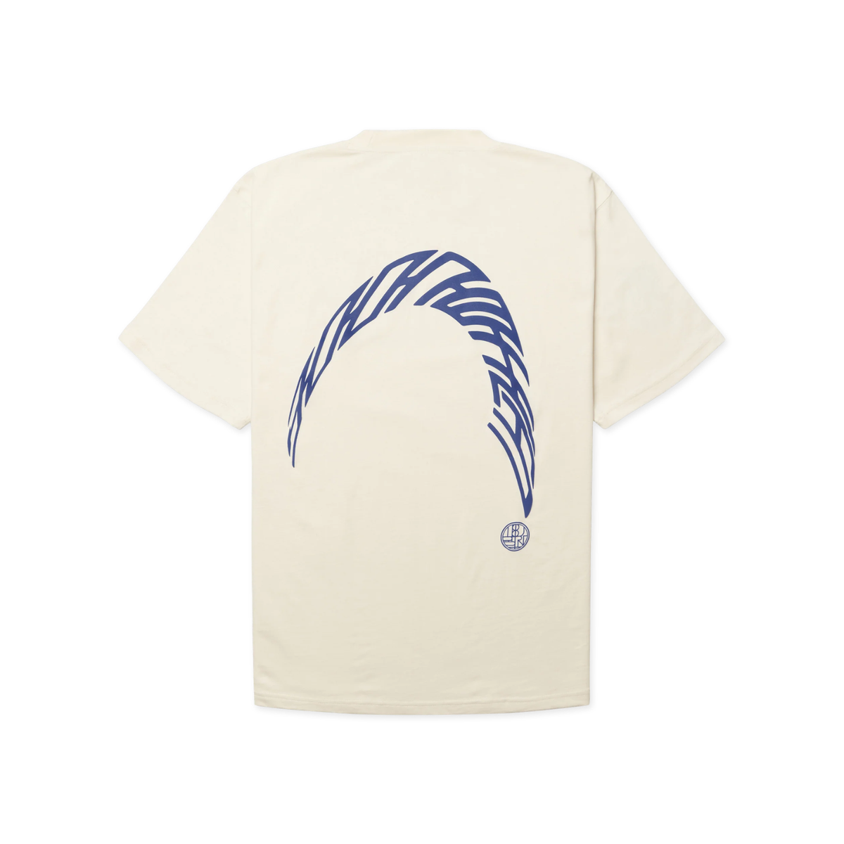 Woodbird Baine Warp Tee Off White/Cobalt Blue