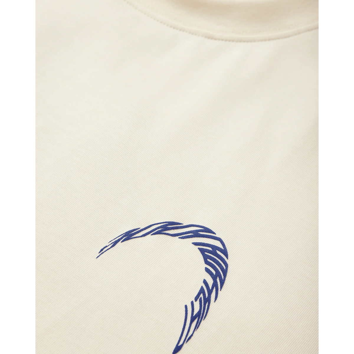 Woodbird Baine Warp Tee Off White/Cobalt Blue
