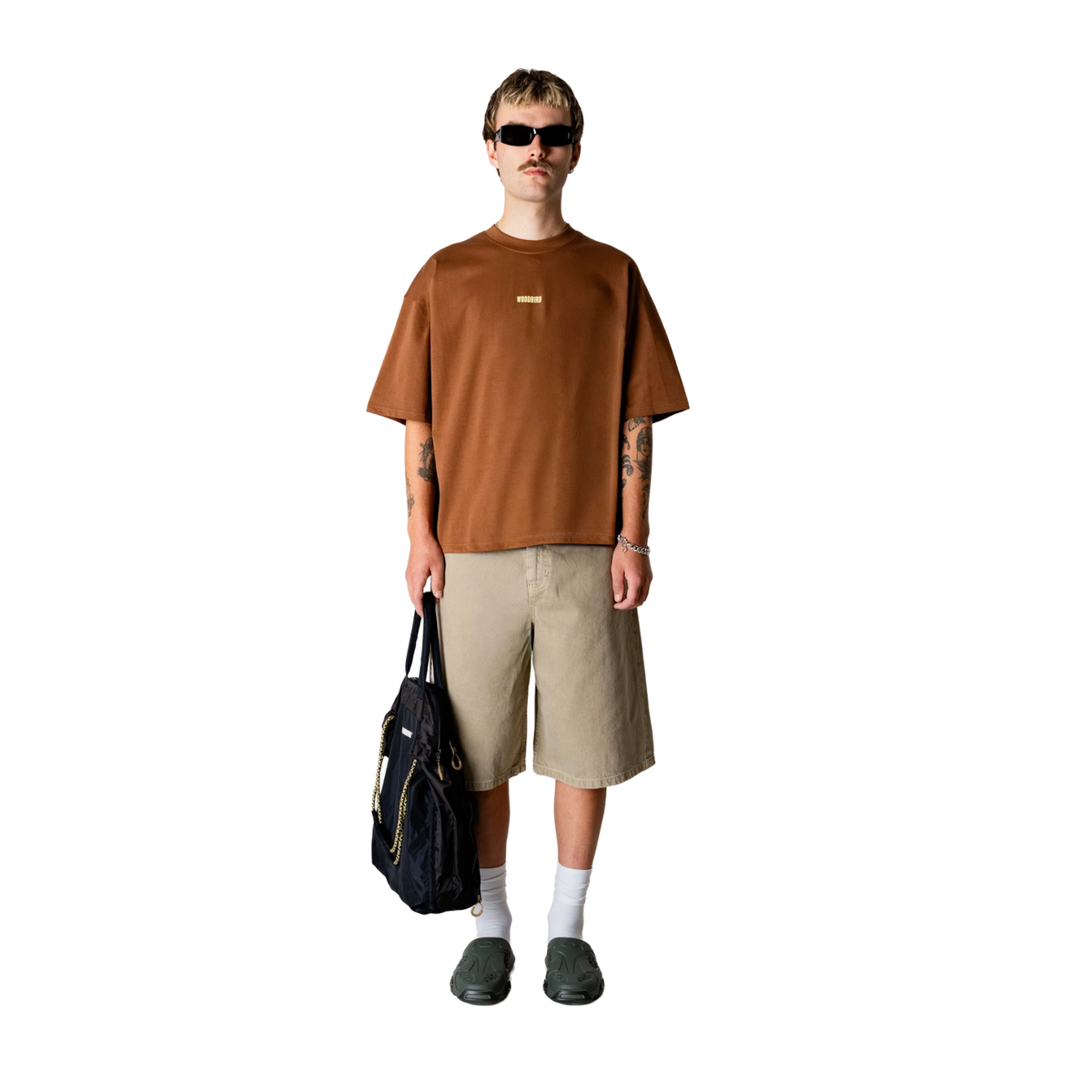 Woodbird Beam Lion Tee Mid Brown