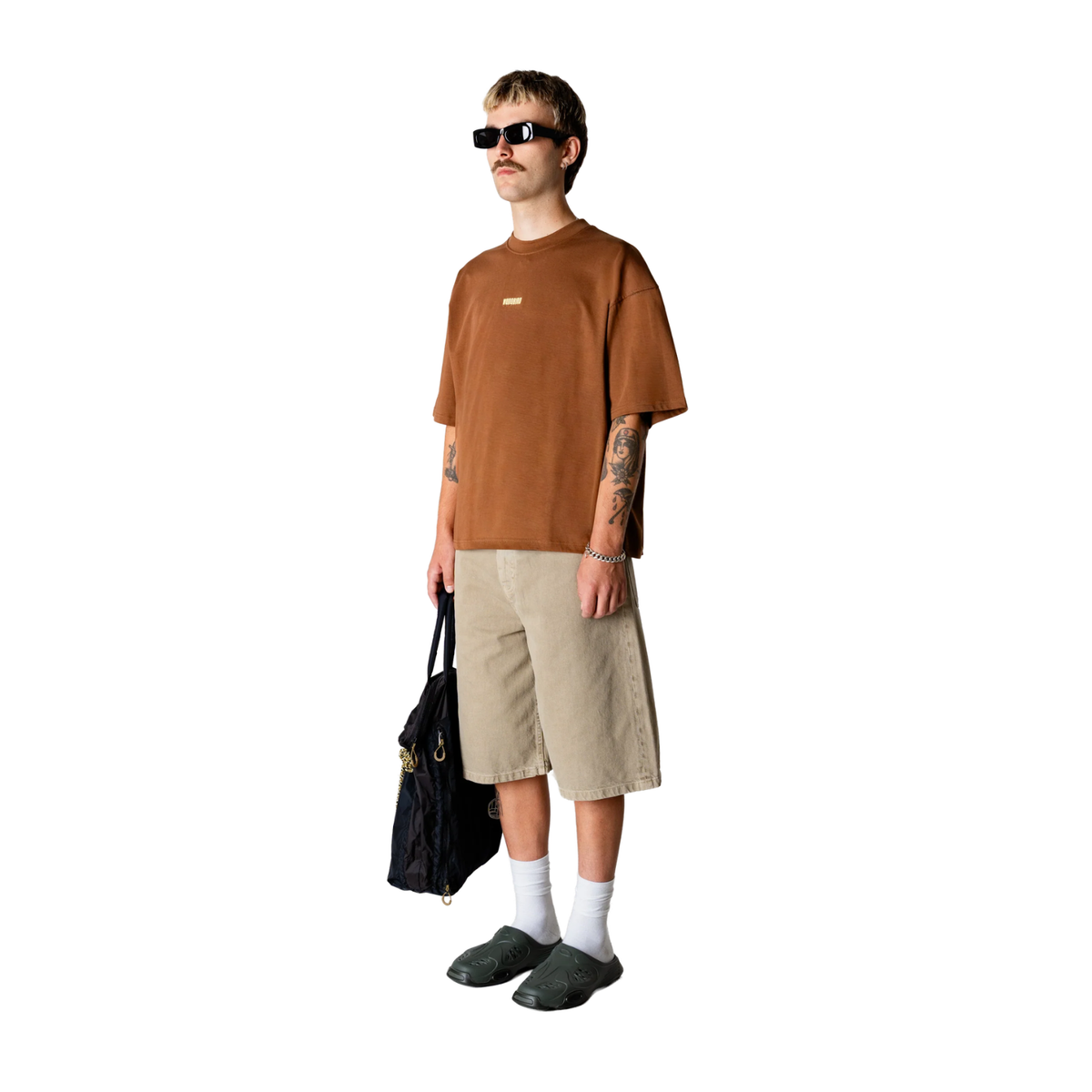 Woodbird Beam Lion Tee Mid Brown