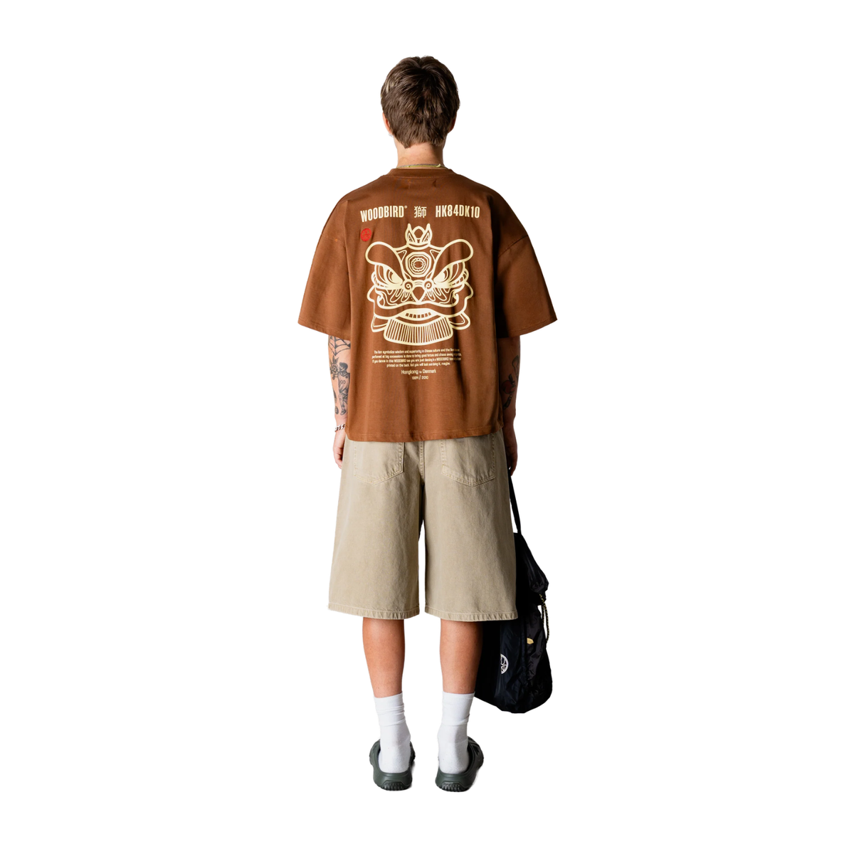 Woodbird Beam Lion Tee Mid Brown