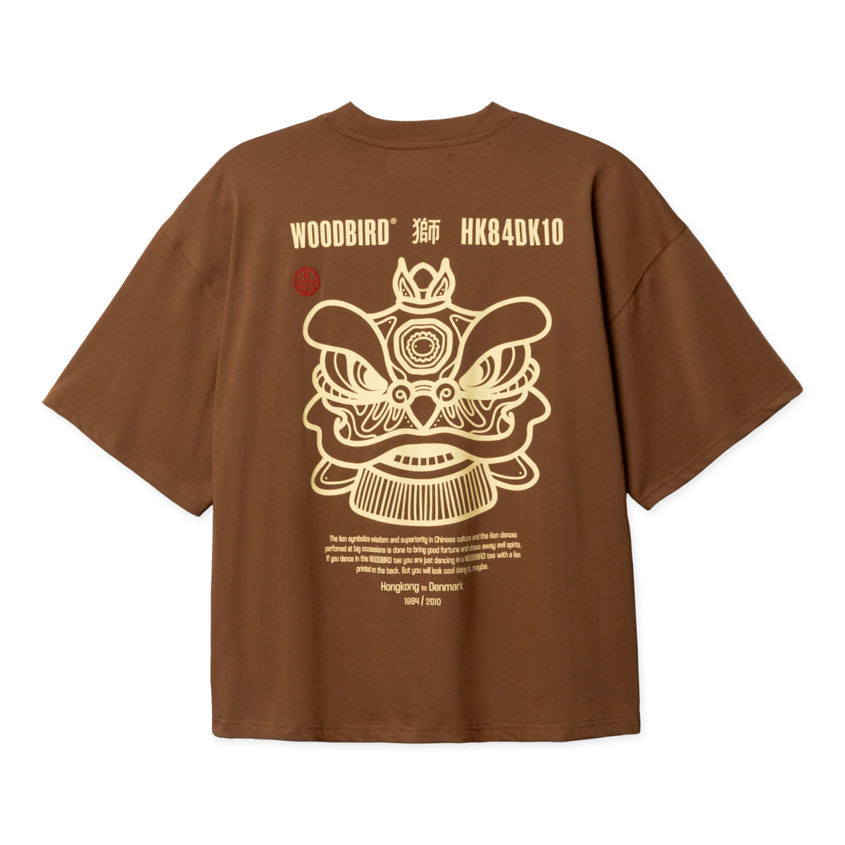 Woodbird Beam Lion Tee Mid Brown