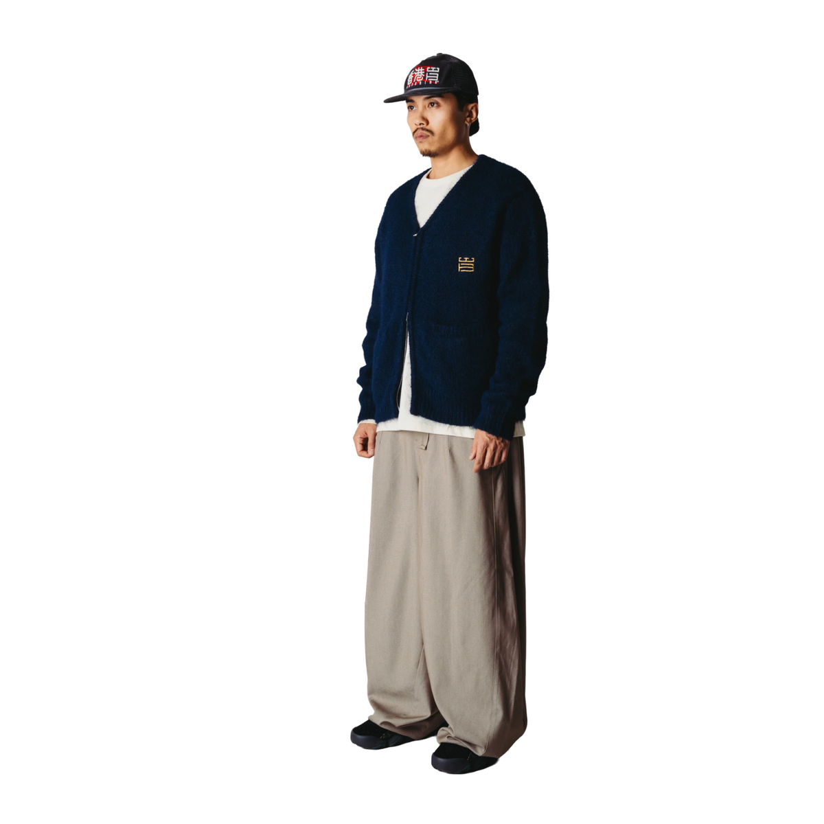 Woodbird Koon Zip Tiger Cardigan Navy 