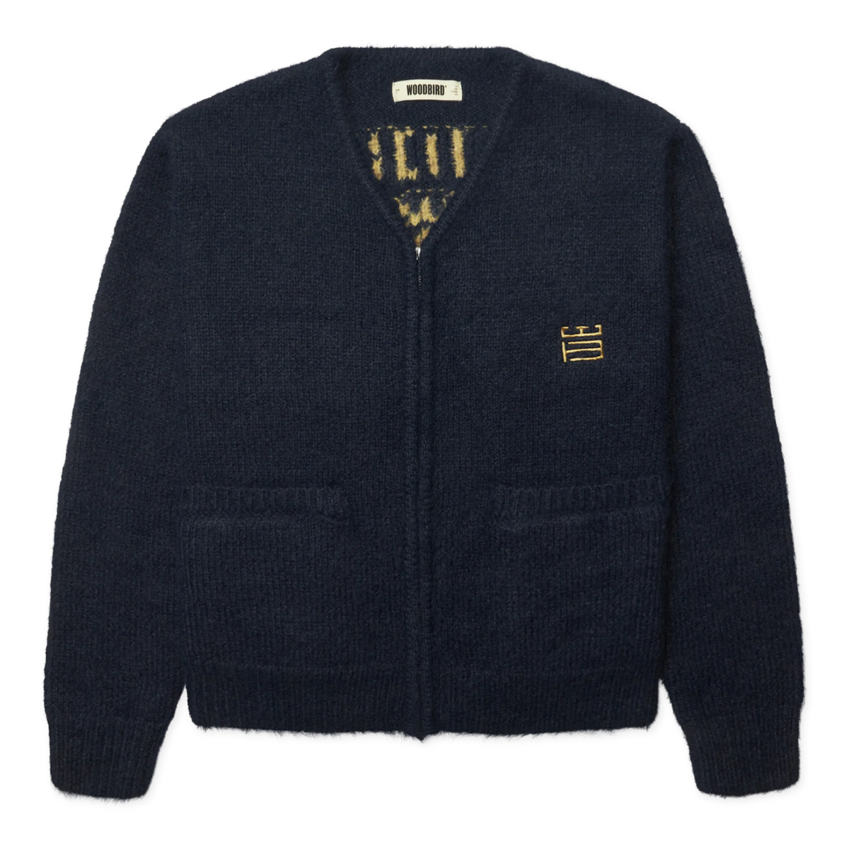 Woodbird Koon Zip Tiger Cardigan Navy 