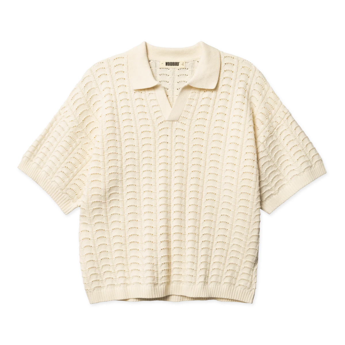 Woodbird Shimo Wave Polo Off-White 
