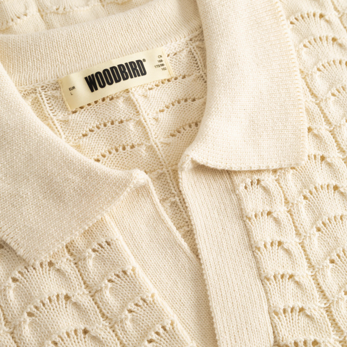 Woodbird Shimo Wave Polo Off-White 