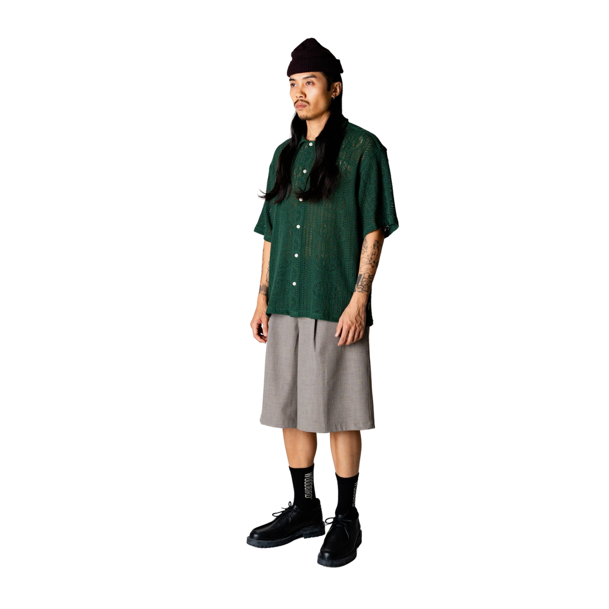 Woodbird Wang Knit Shirt Pine Green
