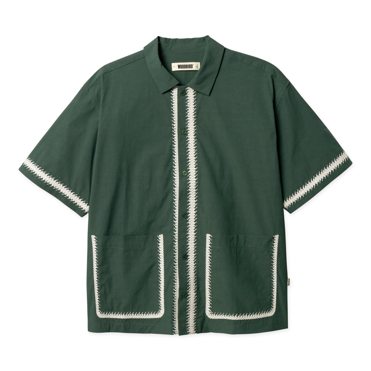 Woodbird Wang Line Shirt Pine Green 