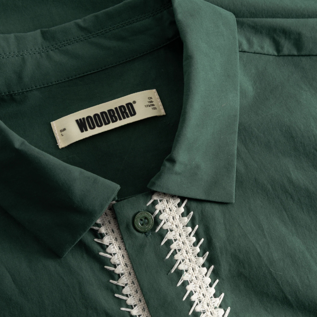 Woodbird Wang Line Shirt Pine Green 