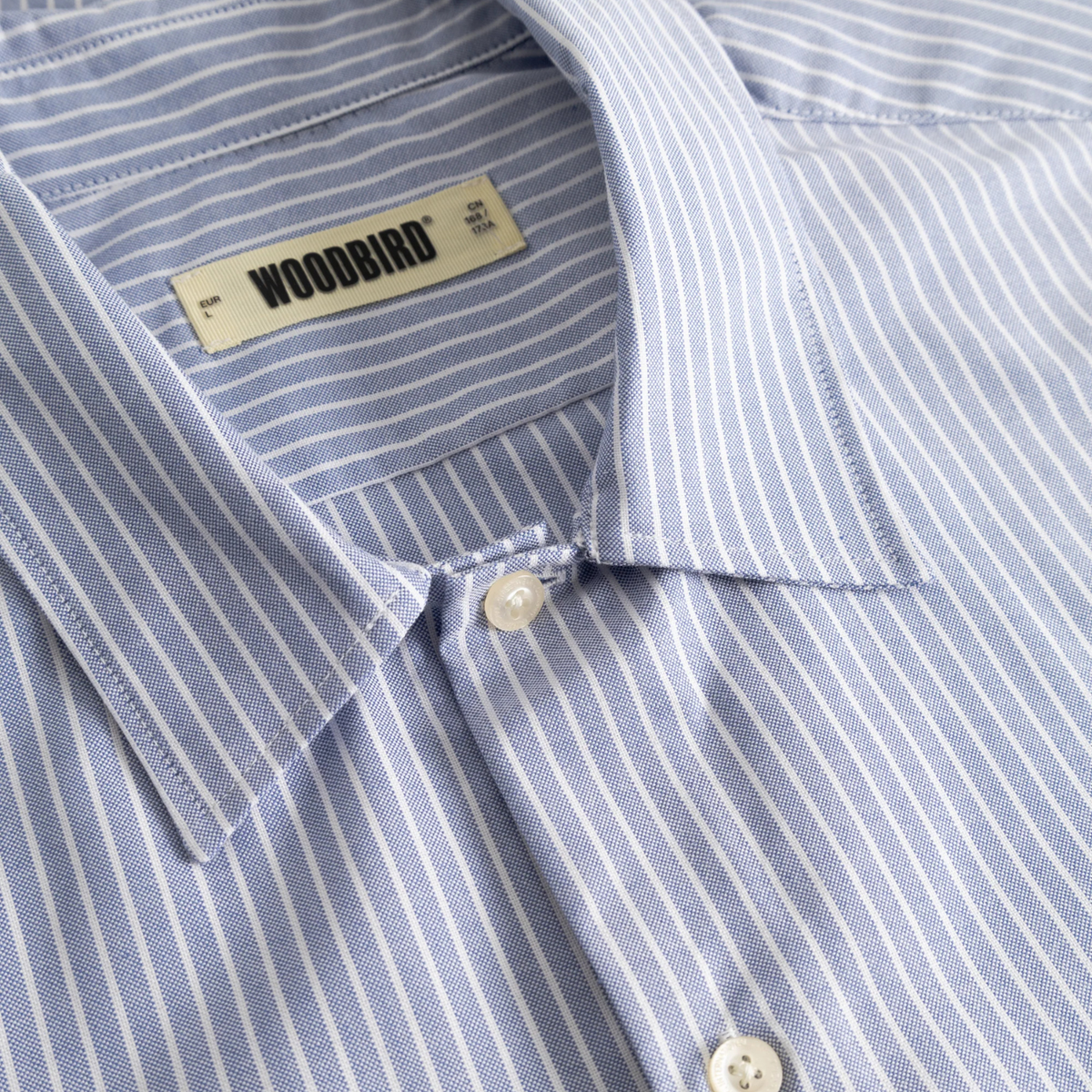 Woodbird Wang OX Flower Shirt Light Blue