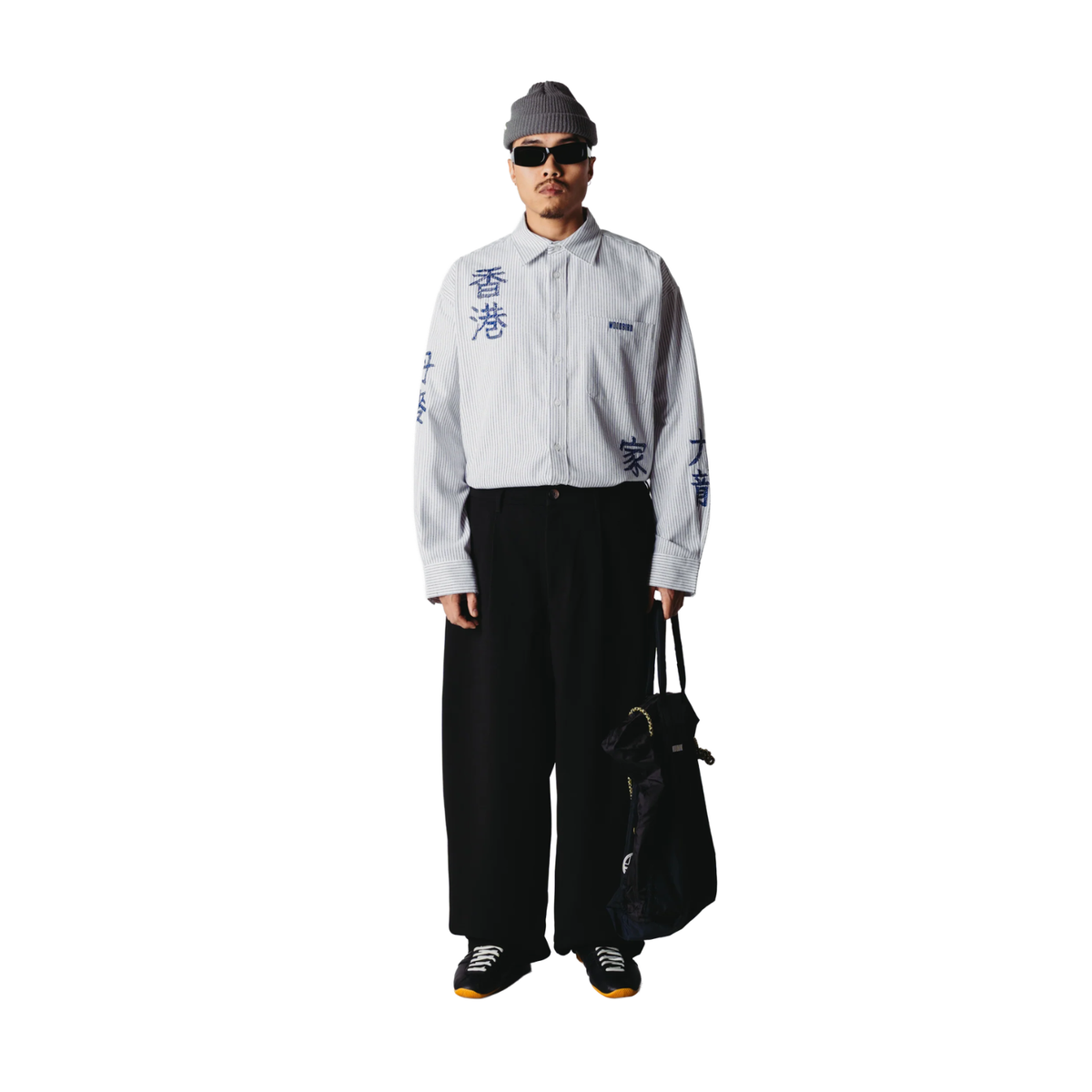 Woodbird Xing OX Writing Shirt White-Navy