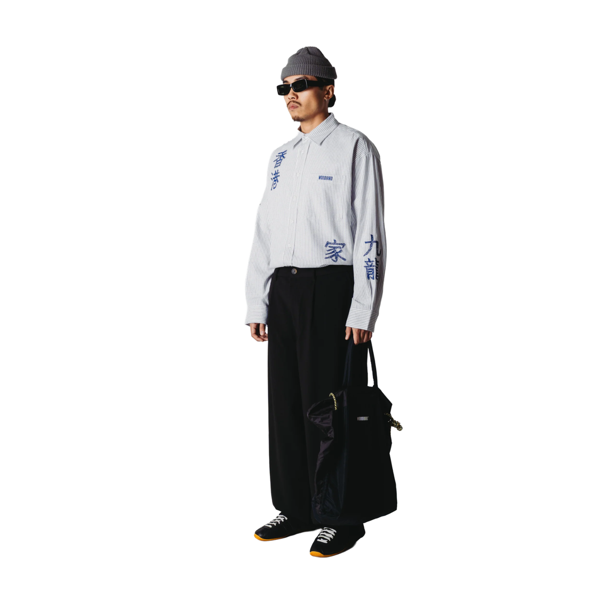 Woodbird Xing OX Writing Shirt White-Navy