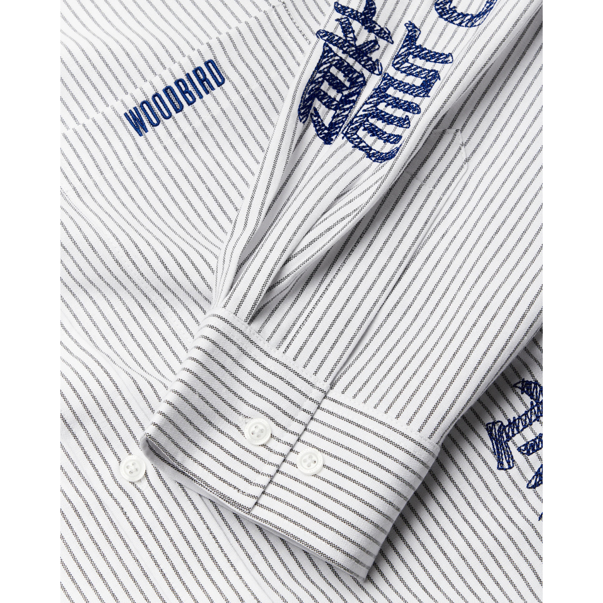 Woodbird Xing OX Writing Shirt White-Navy