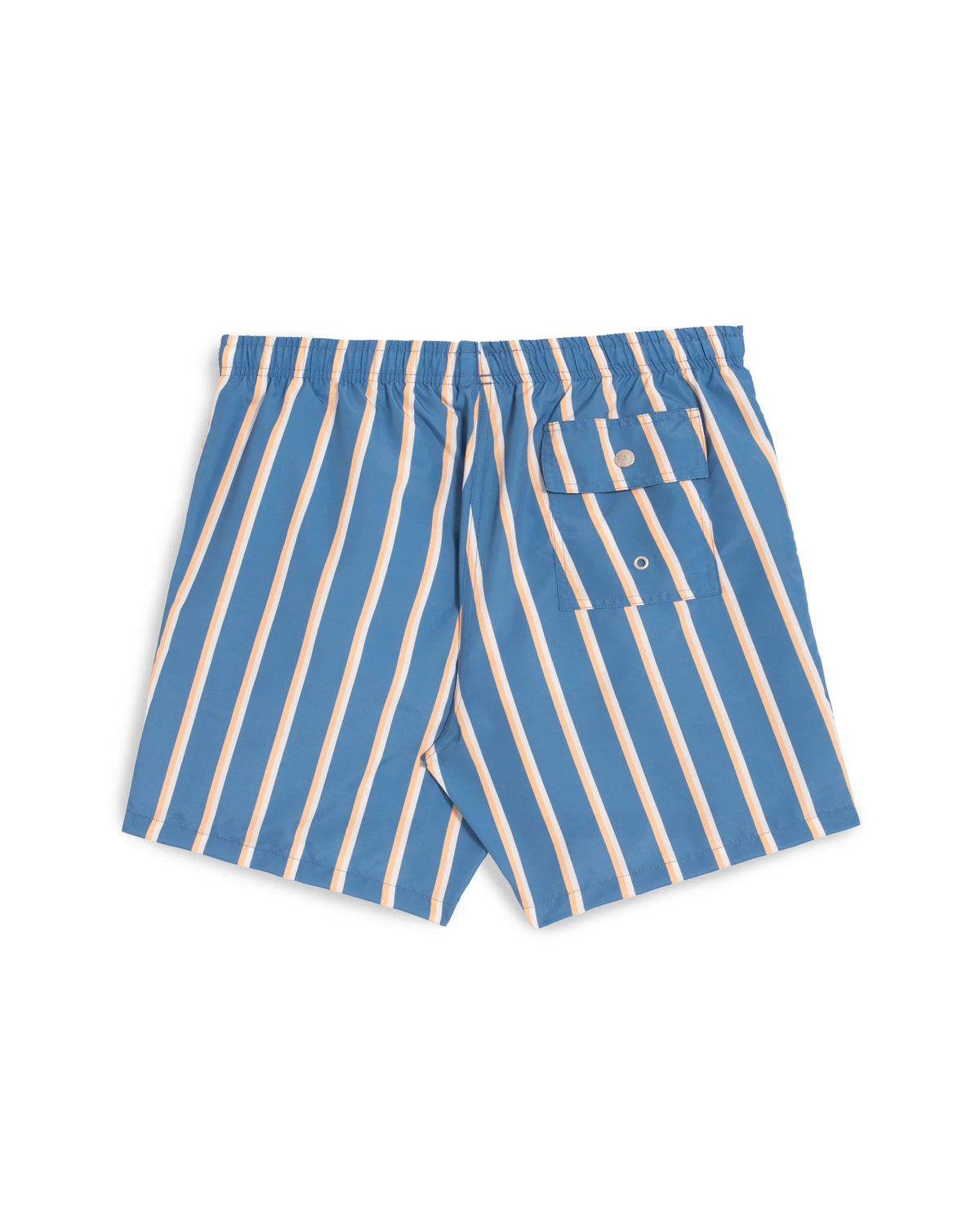 Bather Yellow and White Fine Stripe Swim Trunk Blue