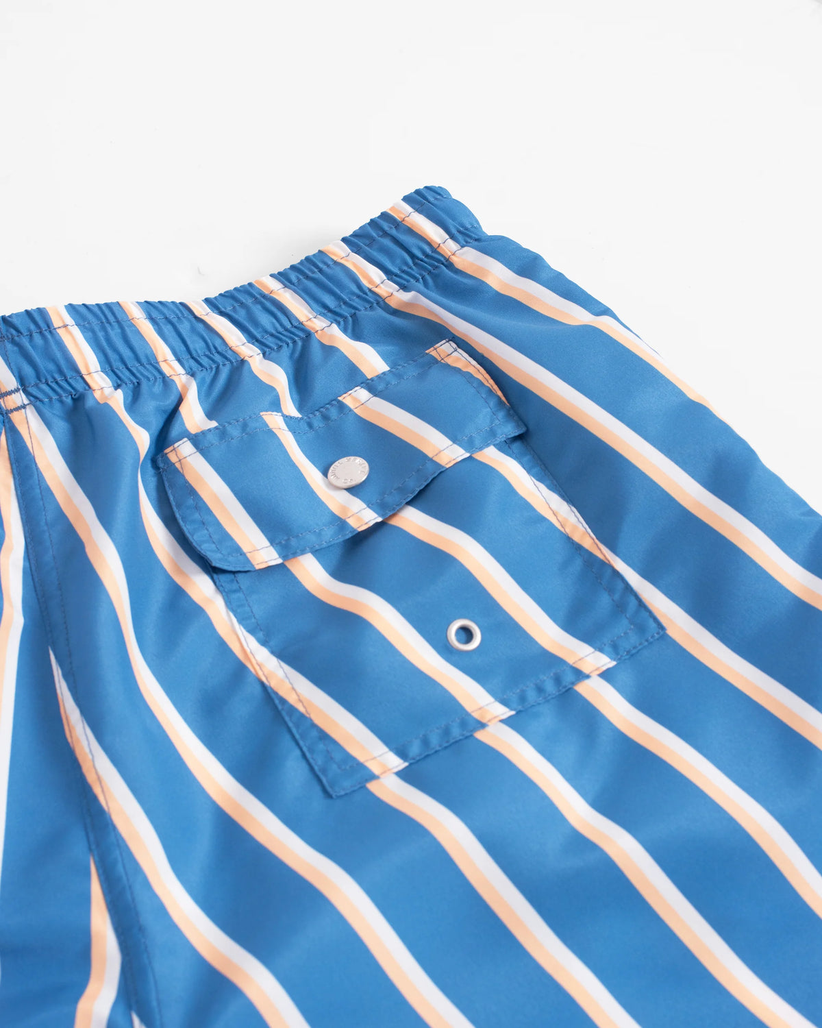 Bather Yellow and White Fine Stripe Swim Trunk Blue
