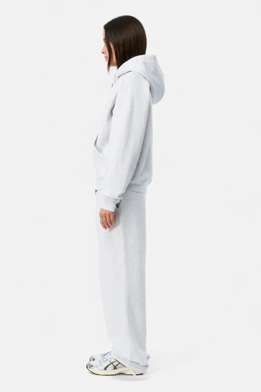 Dime Cursive Small Logo Zip Hoodie Ash