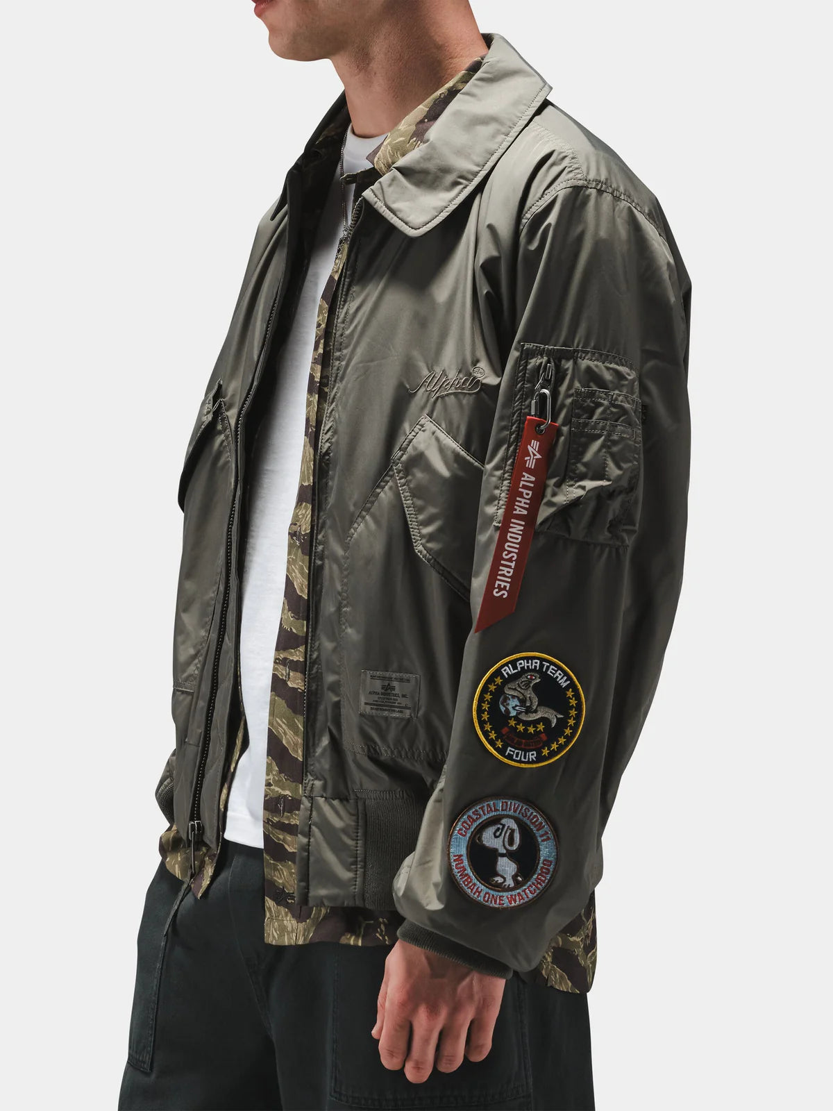 Alpha Industries CWU 36/P Relaxed Patched Flight Jacket Field Gray