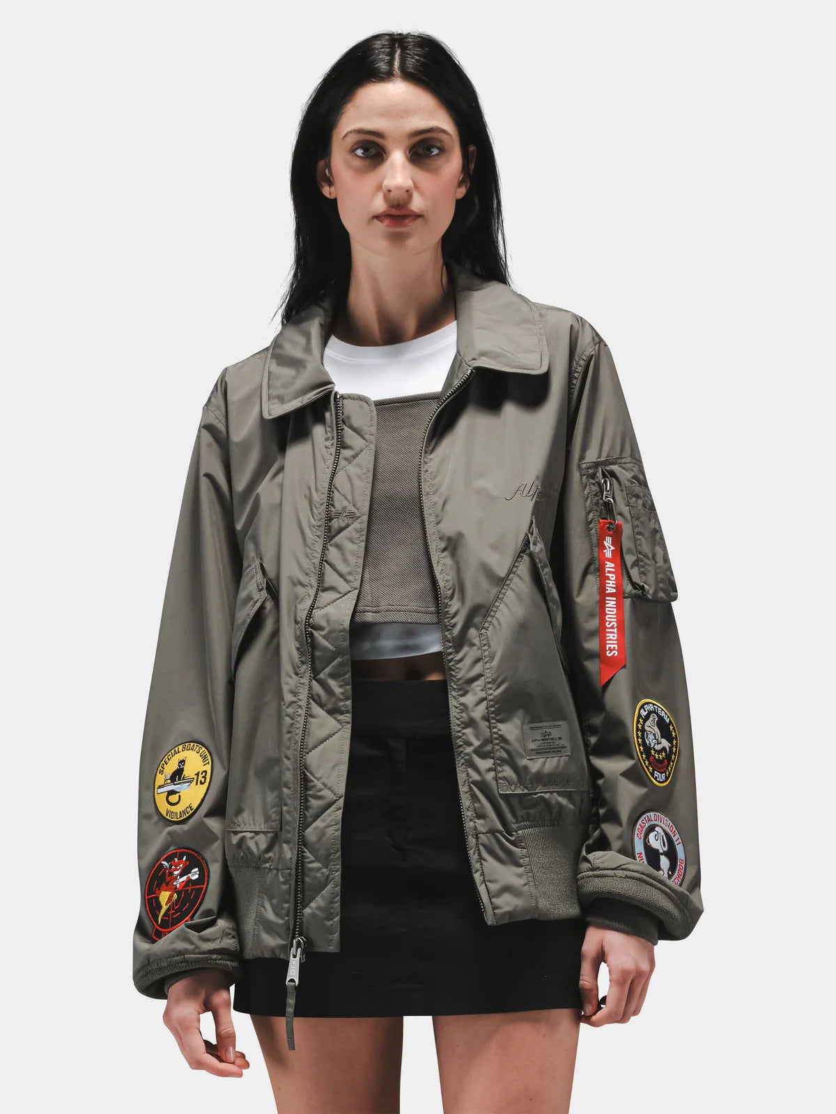 Alpha Industries CWU 36/P Relaxed Patched Flight Jacket Field Gray