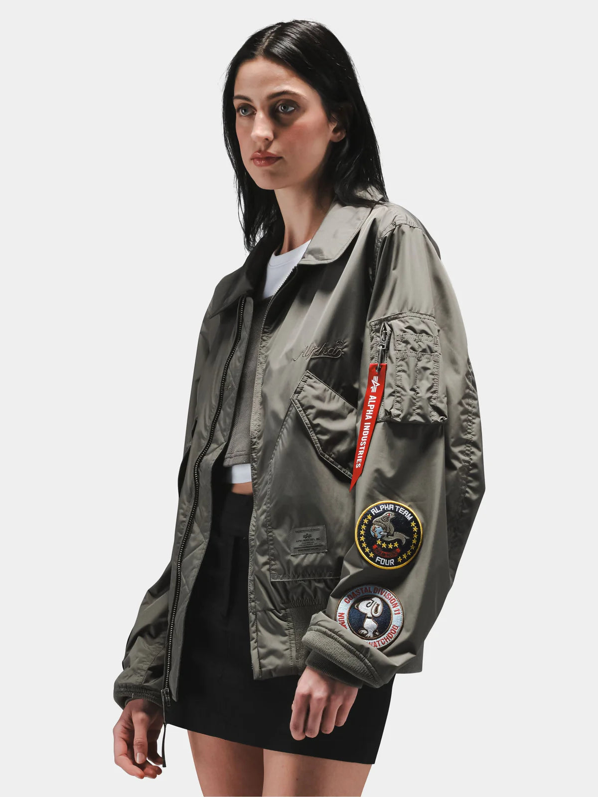 Alpha Industries CWU 36/P Relaxed Patched Flight Jacket Field Gray