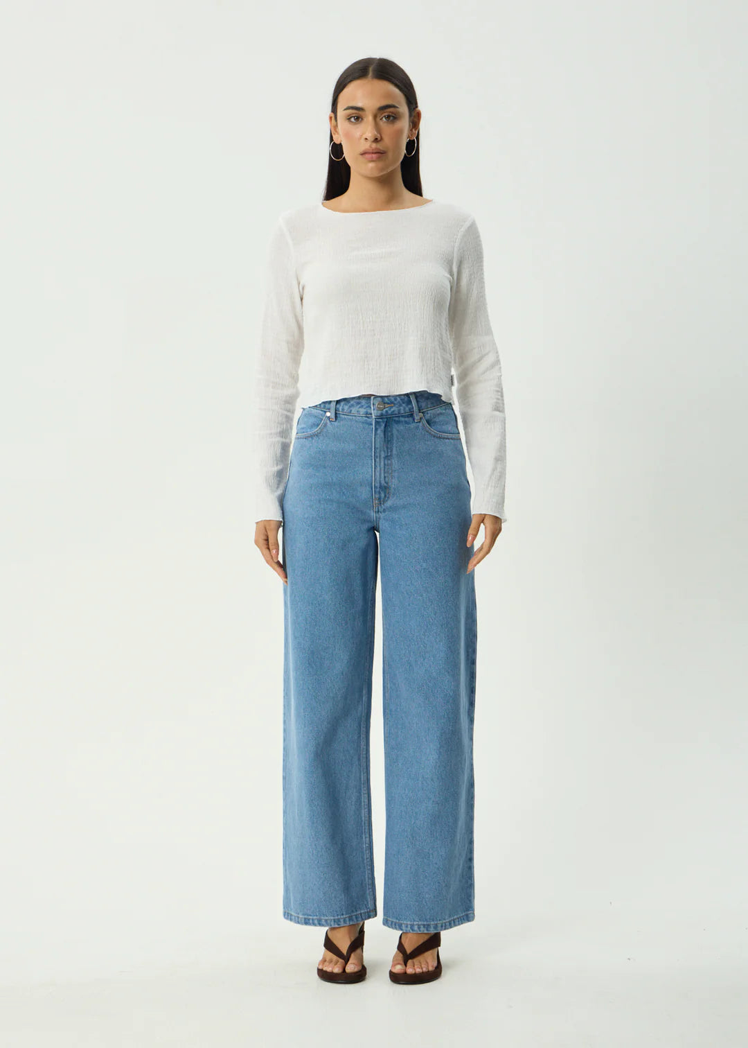 Afends W Focus Long Sleeve Top White