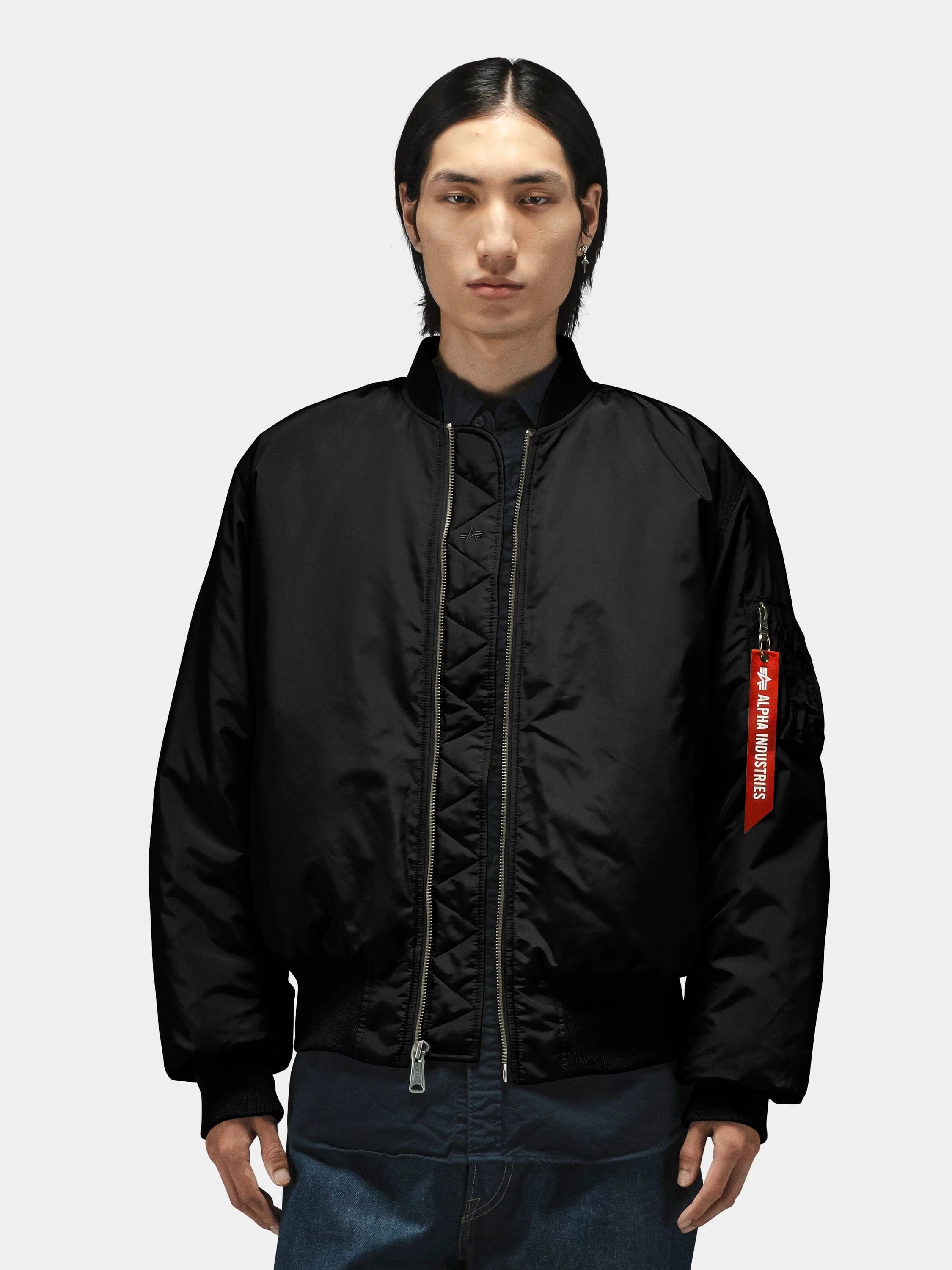 Alpha Industries MA-1 Oxford Flight Jacket Black I Momentum Alpha Industries MA-1 Oxford Flight Jacket Black I Momentum