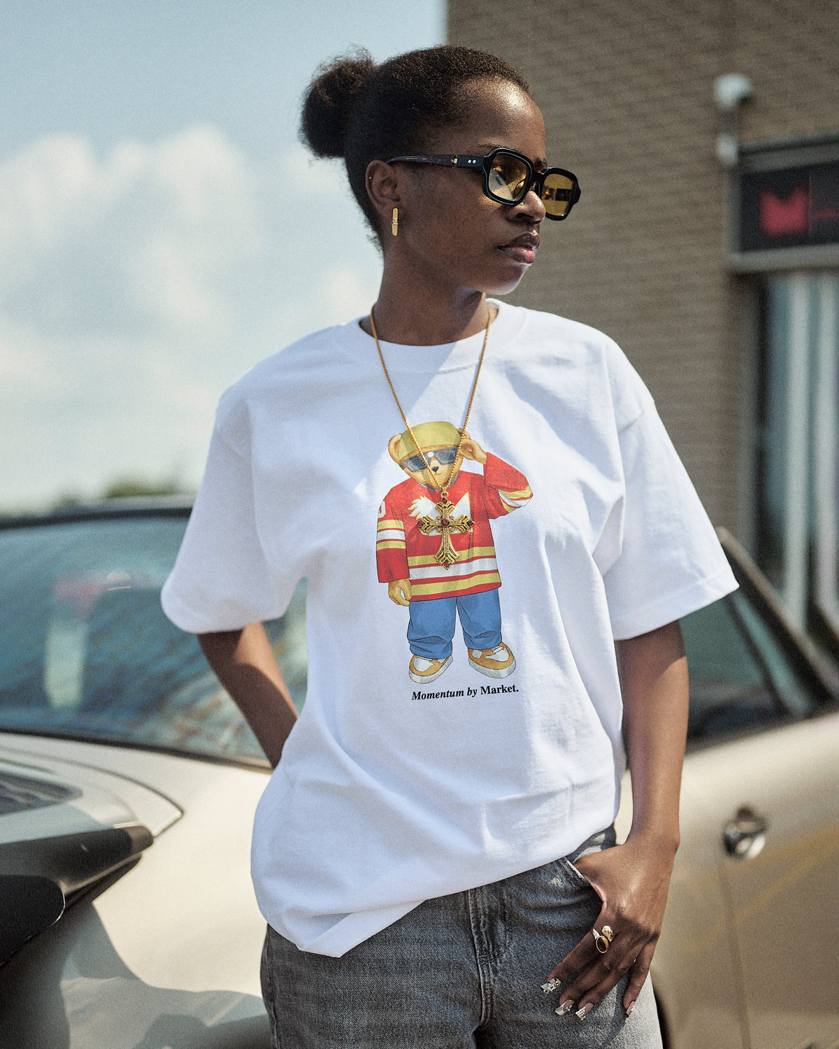 Market Studios X Momentum Bear T-Shirt White