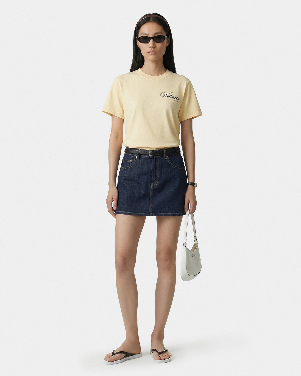 Sporty & Rich W Avenue T-Shirt Almond/Navy