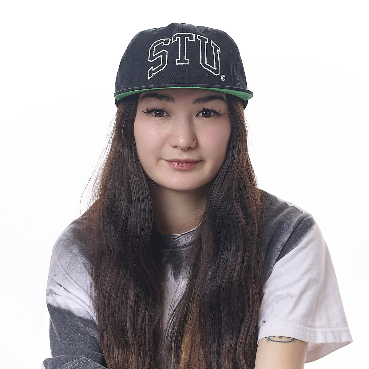 STU ARCH STRAPBACK CAP - SHADOW BLACK