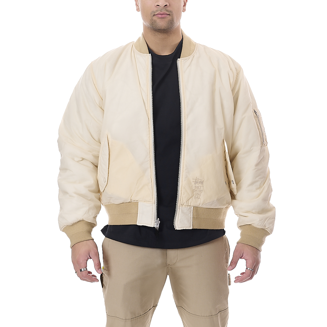 Stussy Quilted Bomber Waxed - Cream I Momentum - Momentum Clothing Stussy Quilted Bomber Waxed - Cream I Momentum - Momentum Clothing