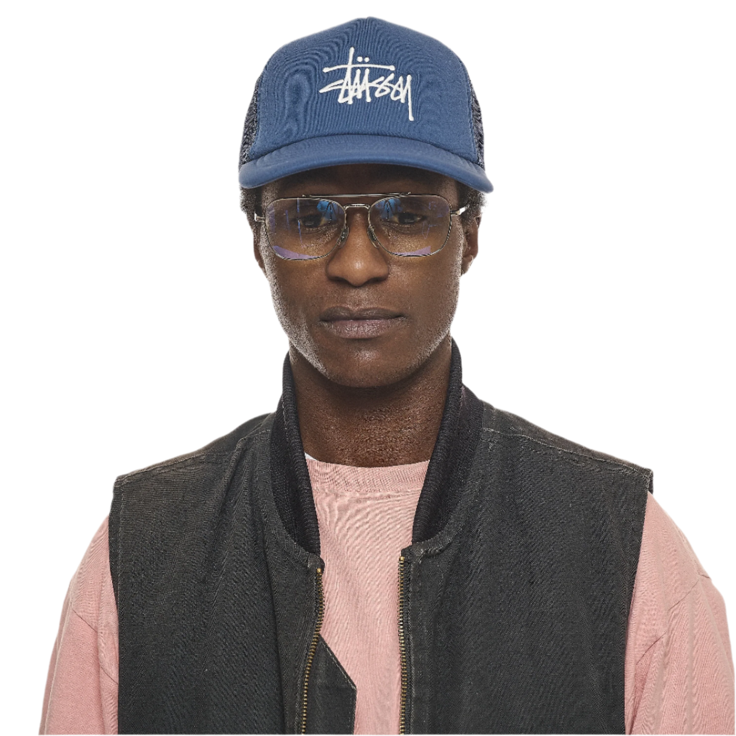 Stussy Big Basic Trucker Cap - Deep Blue I Momentum