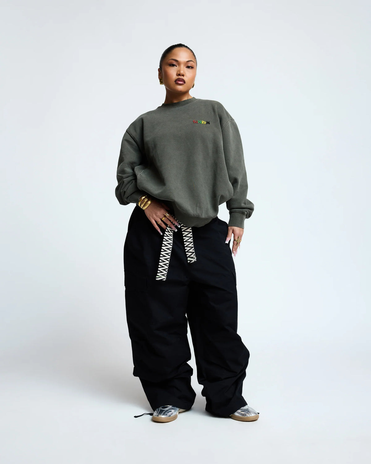 SUPERVSN Slauson Beaded Crewneck Vintage Grey