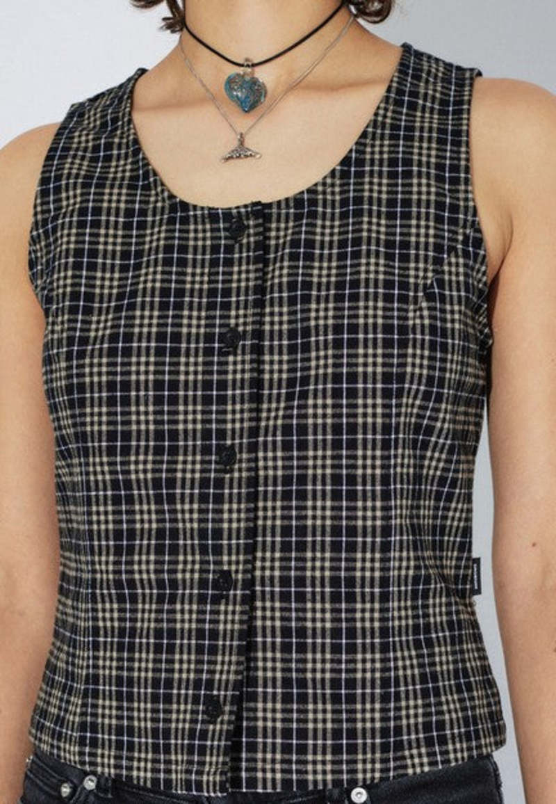 Dr.Denim W Zola Top Black Summer Check