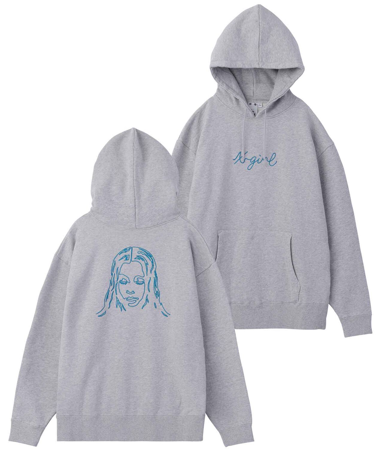 EMBROIDERED FACE SWEAT HOODIE
