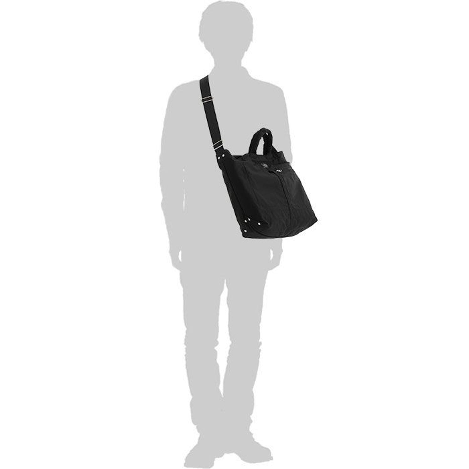 MILE 2WAY TOTE BAG (S) - BLACK I PORTER YOSHIDA - Momentum Clothing