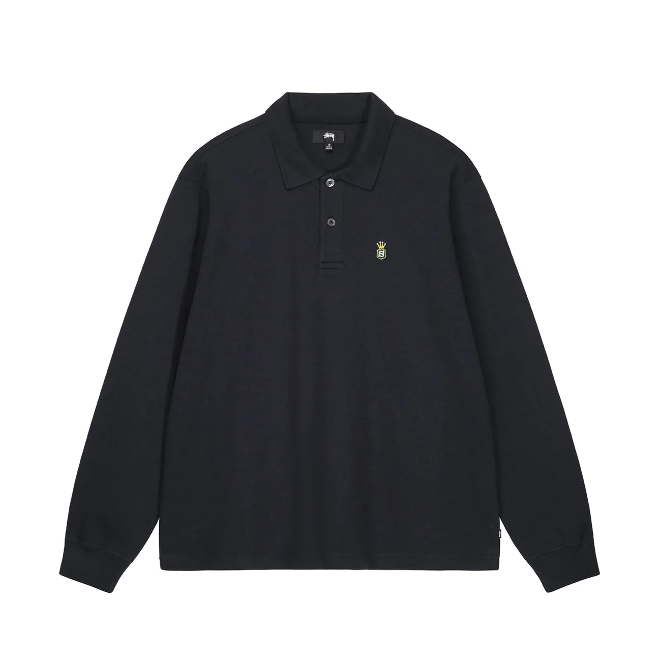 LS RIB POLO - BLACK I STUSSY - Momentum Clothing