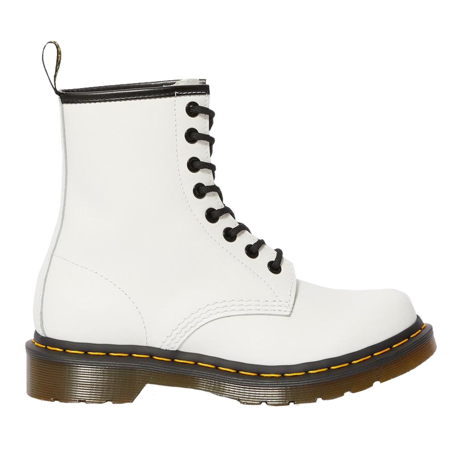 1460 SMOOTH LEATHER LACE UP BOOT - WHITE