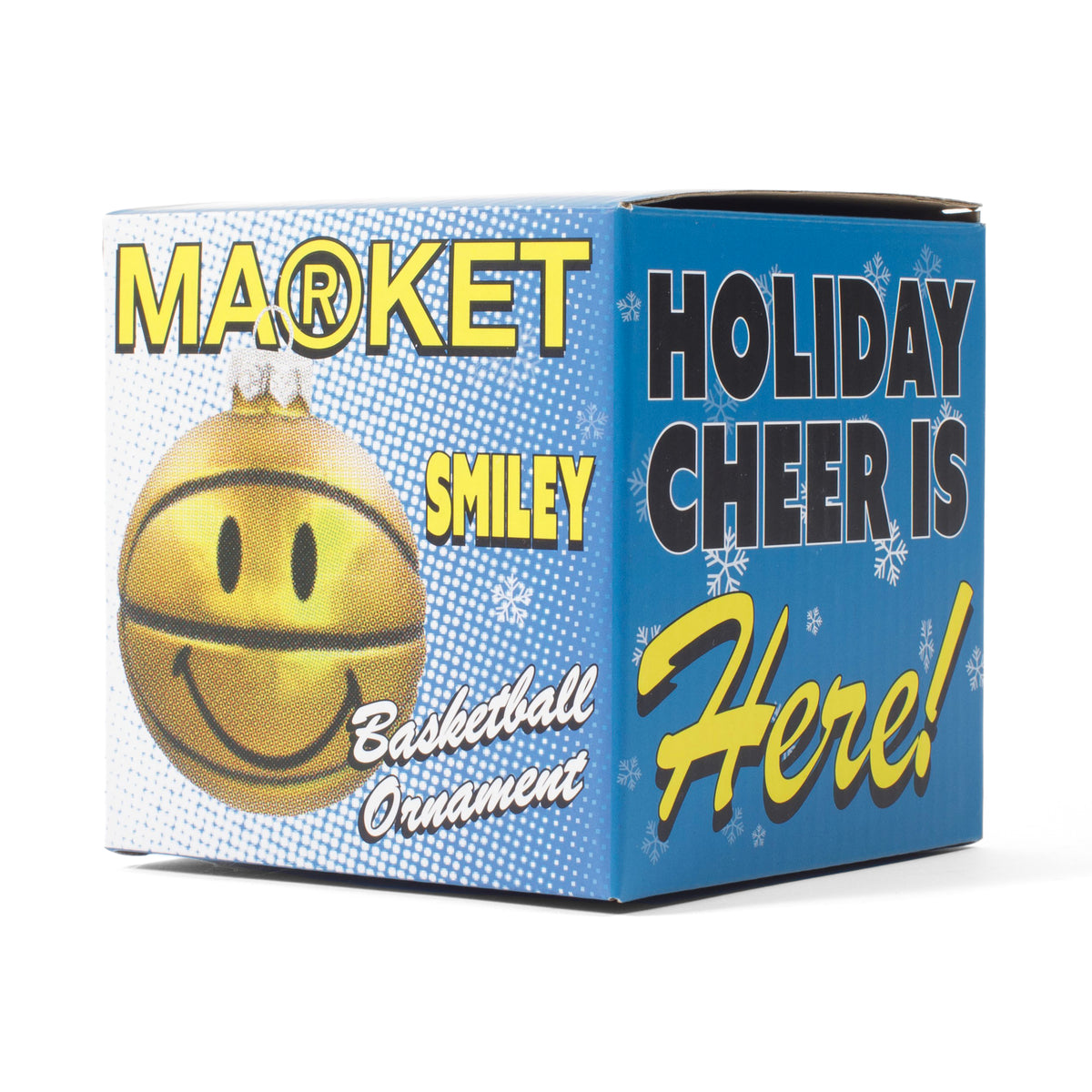 SMILEY BASKETBALL ORNAMENT - YELLOW