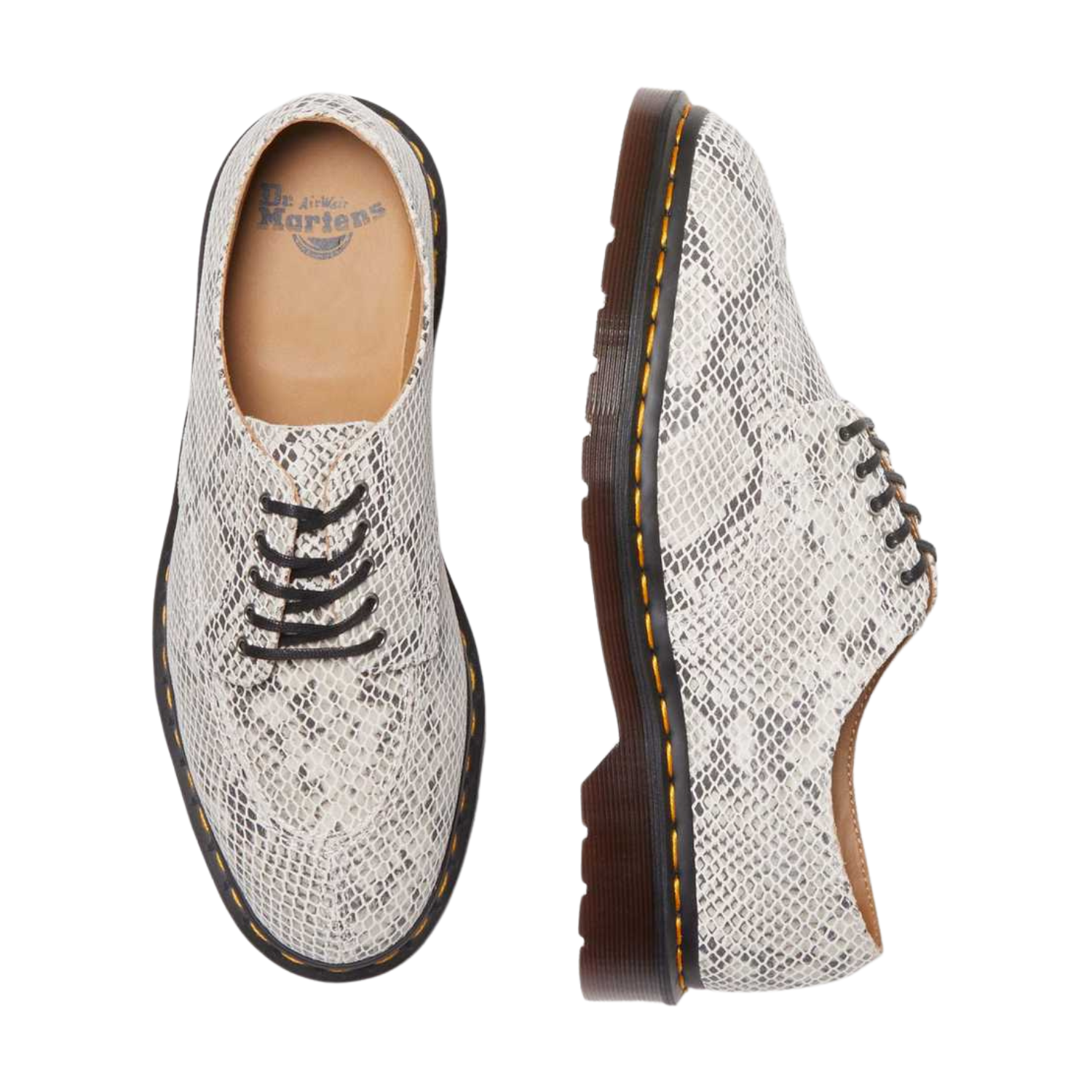 2046 SUEDE OXFORD - SAND + BLACK PYTHON PRINT SUEDE I DR MARTENS 