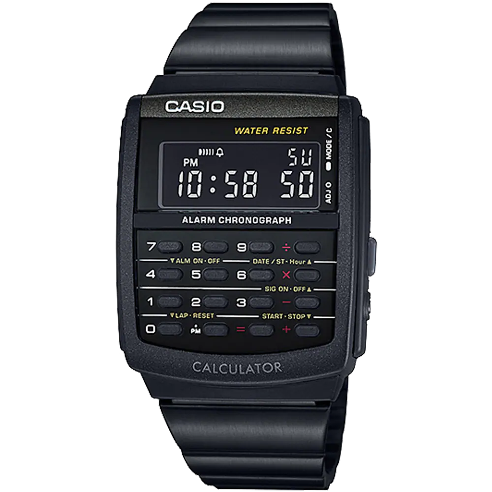 CA506B-1AVT VINTAGE CALCULATOR WATCH - BLACK