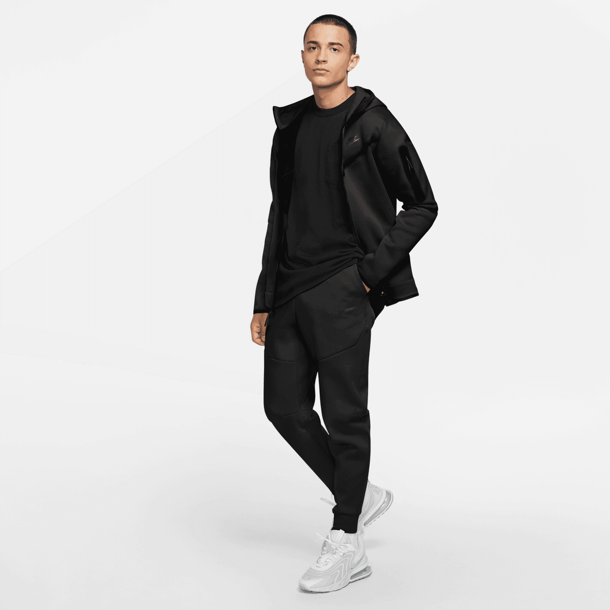 Black tech fleece joggers hotsell