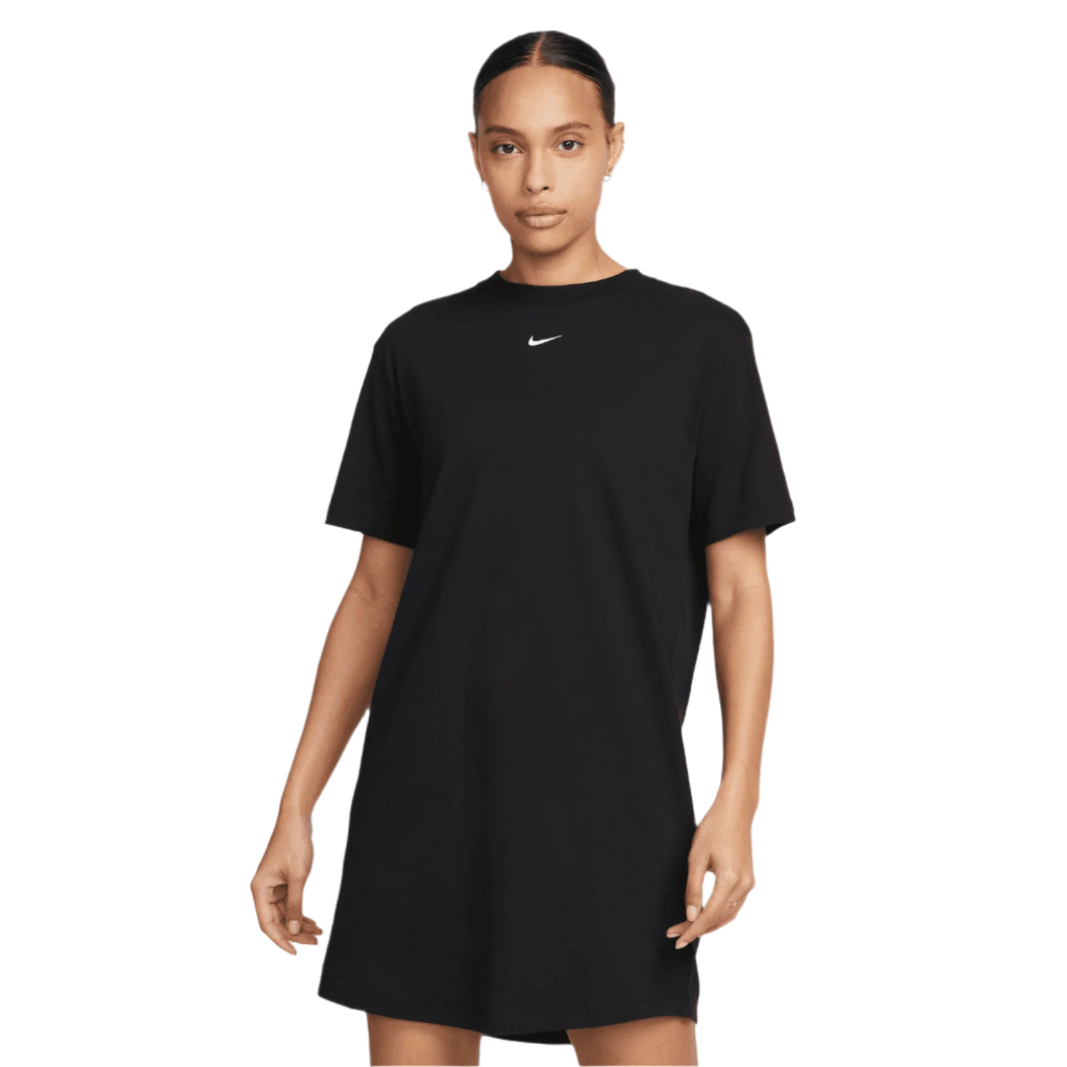 Black fitted top t shirt dress