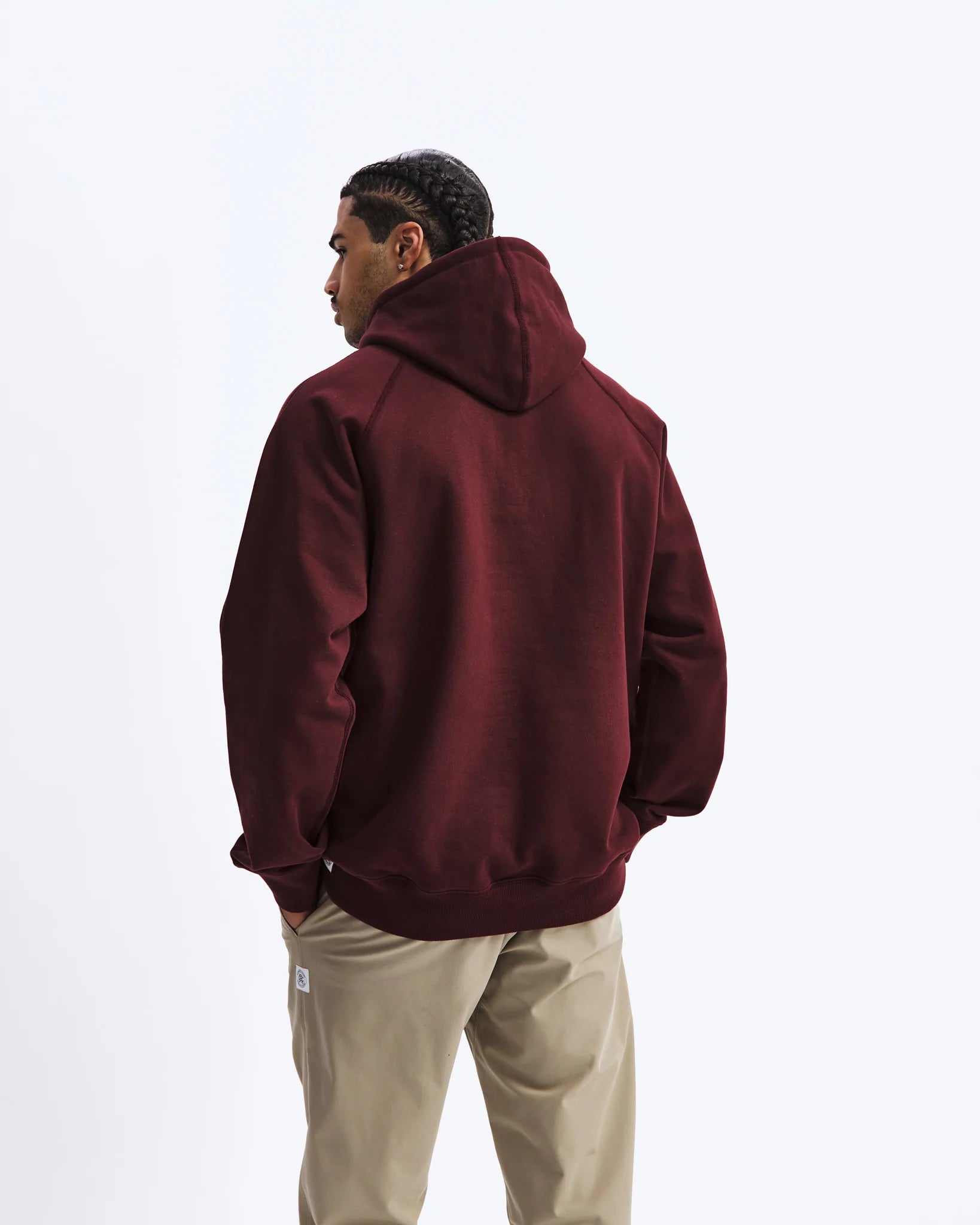 CONTRAST STITCH PULLOVER HOODIE - CRIMSON I REIGNING CHAMP